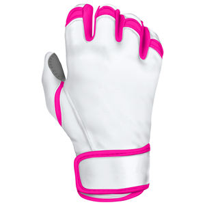 Gants de frappeur de baseball à manchette courte pour gaucher, à doigts entiers, avec poignée antidérapante en cuir et sangle de poignet réglable - Product Image 5