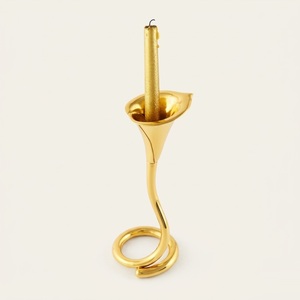 Latest <b>Copper</b> Metal Candlestick Holder Handmade Geometric Double Loop Taper Candle Stand For Wedding Party Hotel Dining <b>Table</b> - Product Image 6