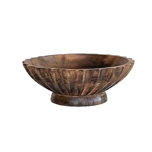 Corbeille à fruits sur pied en bois naturel, moderne et luxueuse, faite à la main, écologique, pour comptoir de cuisine, salle à manger, petit-déjeuner - Product Image 3