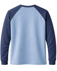 เสื้อยืดแขนยาวทรงแร็กแลนผู้ชายแบบสั่งทำพิเศษ ผ้าฝ้ายผสมโพลีเอสเตอร์ คอกลม สวมใส่สบาย แขนเสื้อตัดสีสไตล์เบสบอล รับผลิตเสื้อผ้า OEM - Product Image 2