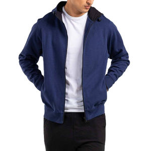 Sudadera con Capucha y Cremallera Completa, 100% Algodón, Forro Polar, Ligera, Transpirable, Casual, de Color Sólido, Manga Larga, para Hombre - Product Image 3