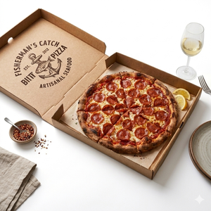 Disposable Custom Thickness Art Paper <b>Boxes</b> with Flexographic Printing Premium Pizza and Food Packaging - Product Image 1