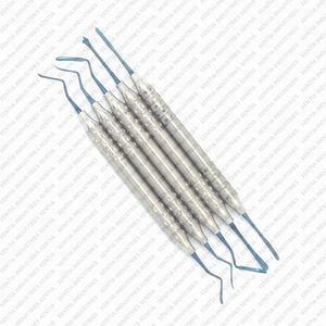 Ensemble de 5 instruments dentaires parodontaux en acier inoxydable, curettes osseuses parodontales, instruments de détartrage dentaire CE - Product Image 5