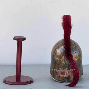 Casco de Troya Medieval Hecho a Mano en Acero Suave con Soporte, Acabado Antiguo, Armadura de Caballero Guerrero para Recreación Histórica, Disfraces de Carnaval y Halloween - Product Image 4