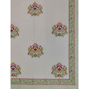 Sábana Plana de Algodón con Estampado Geométrico a Mano, 200 Hilos, Color Blanco Butta, para Cama Doble, Transpirable, para Uso Doméstico, Hotelero y de Lujo - Product Image 2