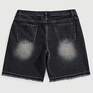 Shorts en jean vintage streetwear pour hommes, coupe ample, style décontracté, personnalisables, pour l'été, prix de gros - Product Image 3