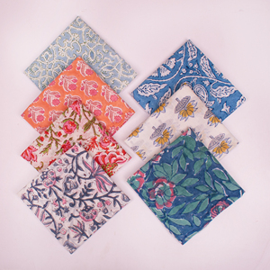 Cotton Square Scarf Floral Bandana Printed Handkerchief Skin-Friendly Casual Spring Summer <b>Accessory</b> For Unisex & Pets - Product Image 1