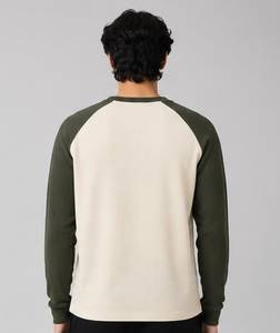 Custom Men's <b>Waffle</b> Knit Raglan Long Sleeve <b>Shirt</b> Premium Cotton Thermal Casual Tee - Product Image 2