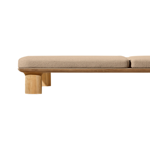 Tumbona de Exterior de Madera de Teca Sólida Minimalista Emma para Hotel, Diseño de Patas Rectas, Respaldo Ajustable con Cojín - Product Image 5