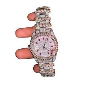 Único totalmente personalizado reloj helado con esqueleto calavera reloj de diseño personalizado producto mejor para los hombres Moissanite reloj a granel - Product Image 6