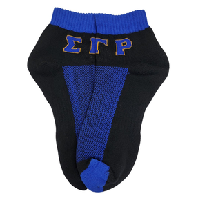Chaussettes basses personnalisées pour femmes, logo brodé avec lettres grecques, en coton doux et respirant, chaussettes de sport confortables et décontractées - Product Image 1