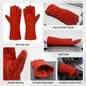 Gants de soudage en cuir de vachette haute performance, résistants à la chaleur, ignifuges et durables pour la protection industrielle et personnelle - Product Image 4