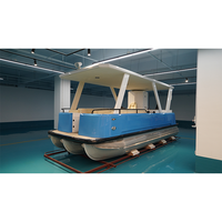 Yacht électrique de luxe 2026 de haute qualité pour 10 personnes, bateau ponton moderne à énergie nouvelle avec panneaux solaires et moteur hors-bord de qualité supérieure