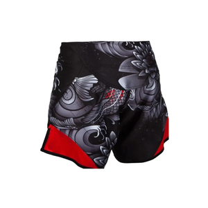 Pantalones Cortos Unisex de MMA con Estampado de Dragón Rojo y Negro, Impresión Digital, Transpirables, Ajuste Holgado, Poliéster, Absorción de Humedad, Ropa Deportiva de Combate - Product Image 3
