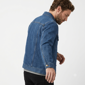 Nouvelle veste en jean pour homme 2026, col rabattu, fermeture à bouton unique, respirante, couleur unie, coupe décontractée, automne - Product Image 2