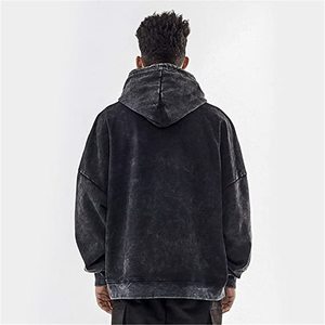 Sudadera con Capucha Personalizada de Estilo Retro Simple, Lavada, de Color Sólido, para Hombre, Versátil, de Invierno, Talla Grande - Product Image 2