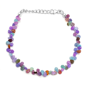 Handmade Unique Design Natural Ethiopian Opal <b>Classic</b> Fashionable Women's Anniversary Strand Bracelet 925 Sterling Silver Smooth - Product Image 1