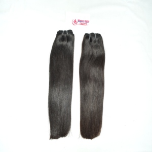 Cheveux humains indiens Remy à bordure complète, coupe droite, trame simple/double, teinte naturelle noire, sans traitement chimique - Product Image 2