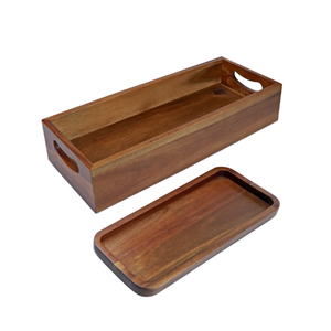 Panier à papier toilette en bois et plateau de salle de bain de qualité supérieure, organisateur de toilette fabriqué par une entreprise vietnamienne - Product Image 1