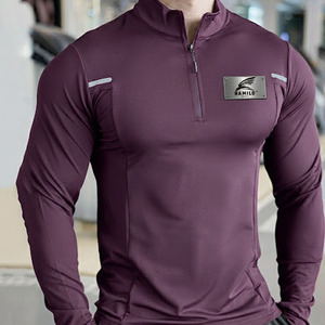 Top Quality Breathable <b>Compression</b> <b>Shirt</b> for Men Custom Logo Casual Solid Pattern Long Sleeve with O-Neck - Product Image 1