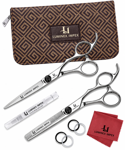 NYBL-55 5.5inch Straight <b>Left</b>-<b>handed</b> <b>Scissors</b> JAPAN 440C Sharp 58-59HRC Hardness Stainless Steel Handle Barber Shears Hair 28 - Product Image 1