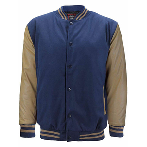 PIHA SPORTS Men's Winter Baseball Letterman School College Bomber Varsity Jacket <b>Black</b> Quick Dry & Windproof - Product Image 3