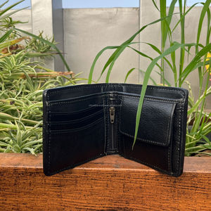 Cartera plegable de cuero genuino Premium 100% para hombre, estilo largo informal y lujoso con bloqueo RFID, diseño de piel de vaca de pelo de vaquero - Product Image 6