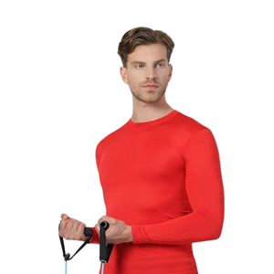 Lean Profile Mens Long Sleeve Compression Shirt Crew Neck Quick Dry Polyester Plain Body Fit Training Baselayer OEM <b>Maker</b> Vendor - Product Image 6