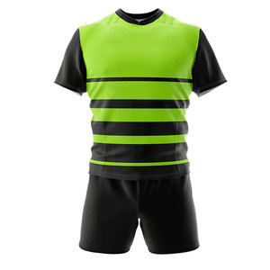 Ensembles d'uniformes de rugby de haute qualité en gros, 100 % polyester, impression numérique personnalisée sur le devant, ensemble maillot et short de rugby - Product Image 2