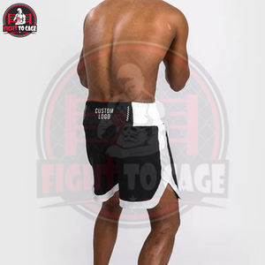 Boxing <b>Shorts</b>, Black & <b>White</b> Color Fight Trunks for Training & Competition Breathable Polyester Boxing Training Gear for Autumn - Product Image 3