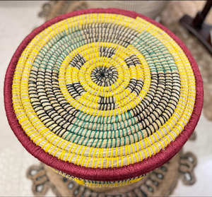 Grand panier en paille de jonc, couleurs mélangées, 100% écologique, haute qualité, durable, respirant, biodégradable, multifonction - Product Image 3