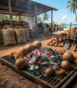 Charbon de noix de coco de qualité supérieure, à haute valeur calorifique et faible humidité, adapté à une combustion propre et à l'utilisation du carbone. - Product Image 6