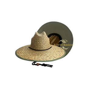 VietChoice Toquilla Panama <b>Hat</b> Unisex Adult Beach Straw <b>Hat</b> with Brown Ribbon <b>Band</b> - Product Image 2