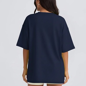 Women's Loose Fit Crew Neck <b>T</b>-<b>Shirt</b> Solid Color 100% Cotton Breathable Casual Short Sleeve Jersey Fabric All Seasons Wear - Product Image 4