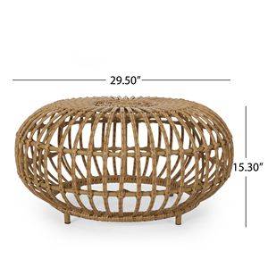 Tavolino da Caffè in Vimini Stile Boho per Esterni, Elegante e Resistente per Patio o Giardino - Product Image 4