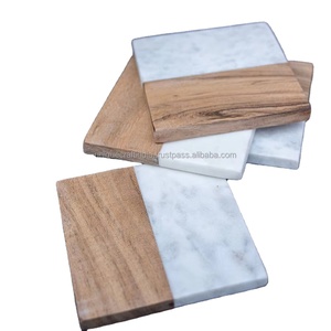 Posavasos Personalizados de Madera Maciza y Mármol, Posavasos de Madera de Acacia Natural al por Mayor para Uso en Hoteles y Hogares - Product Image 3