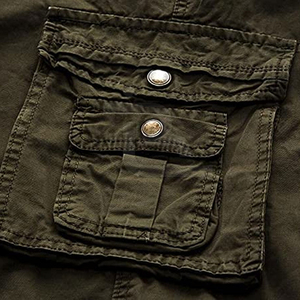 Pantalones Cortos Cargo de Color Sólido para Hombre, Cintura Media, con Cordón, Estilo Bermuda, Casuales, con Bolsillos, Material de Poliéster, Diseño Transpirable - Product Image 4