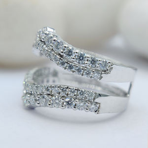 Anillo de compromiso solitario de oro fino de 18 quilates VVS Lab Grown Diamond Classic Eternity Wedding Band para fiestas de aniversario para - Product Image 2