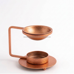 Brûleur à cire parfumée en laiton antique avec revêtement en poudre, récipient amovible, chauffe-huile aromatique pour bougie chauffe-plat, encens indien Agarwood, vente en gros - Product Image 5