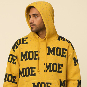 Sweat-shirts Premium pour Hommes avec Logo Intégral, Ornés de Cristaux, en Coton Polaire – Fournisseur d'Habillement Personnalisé OEM - Product Image 3