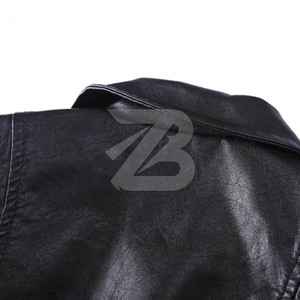 Gilet en cuir PU sans manches pour garçons, veste d'extérieur pour enfants, gilet d'automne uni et tendance pour enfants - Product Image 3