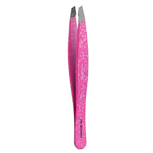 Instrumento de belleza profesional al por mayor, pinzas clásicas para cejas con punta inclinada, pinzas de precisión de acero inoxidable duradero. - Product Image 1