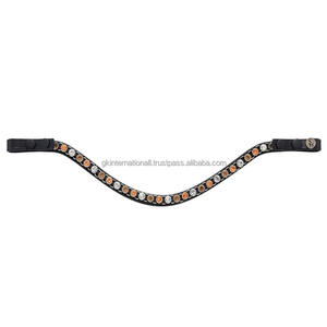 Diadema de Cuero para Caballo con Cristales Personalizados en Forma de Ola, Diseño Exclusivo, Pedrería Brillante, para Brida Inglesa - Product Image 5