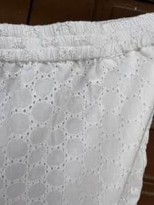 Premium <b>White</b> Schiffli Cotton Pajama <b>Pants</b> Women Wide Leg <b>Palazzo</b> Trousers Embroidered Casual Summer Bottom Wear - Product Image 3
