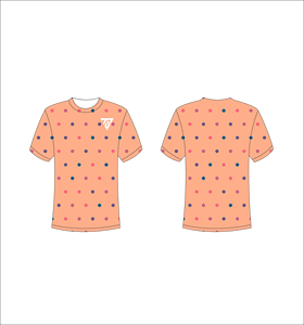 T-shirt à manches courtes pour homme, orange à pois, col rond, décontracté, respirant, coupe classique, imprimé - Product Image 1