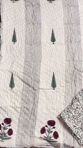 handblock printed handstitch <b>indian</b> tradition cottan filling <b>quilt</b> - Product Image 5