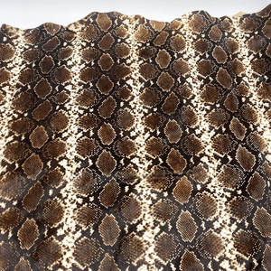 Customized Python Pattern Snake Skin Print Real Cowhide Leather With Hair on - Product Image 1