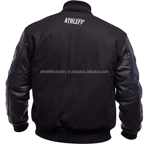 Chaqueta Universitaria Personalizada para Hombre, Cuello Alto, Alta Calidad, Servicio OEM al por Mayor, Diseño en Blanco, Industria Deportiva - Product Image 3