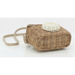 Bolso de Juguete de Mimbre Natural Artesanal, Bolso Bandolera de Mimbre Tejido a Mano con Correa y Lente Única, Accesorio de Moda Infantil - Product Image 4
