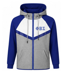 Zeta Phi Beta Sorority Embroidery <b>Men</b> 100% Cotton Fleece Hooded Winter Tracksuit ZPB Sorority Embroidered Custom Made Greek - Product Image 1